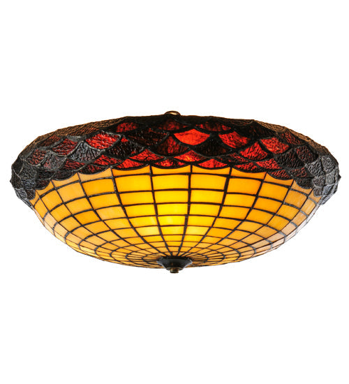 Meyda Lighting Acorn 13" Beige & Amber Shade Glass