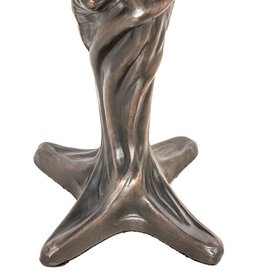 Meyda Lighting Acorn 16" Mahogany Bronze Accent Table Lamp With Ruby & Green Stained Shade Glass