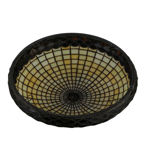 Meyda Lighting Acorn 18" Beige & Amber Shade Glass