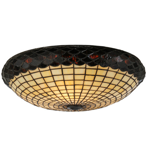 Meyda Lighting Acorn 18" Beige & Amber Shade Glass