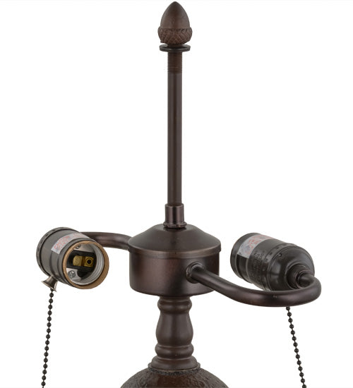 Meyda Lighting Acorn 23" 2-Light Mahogany Bronze Table Lamp Base