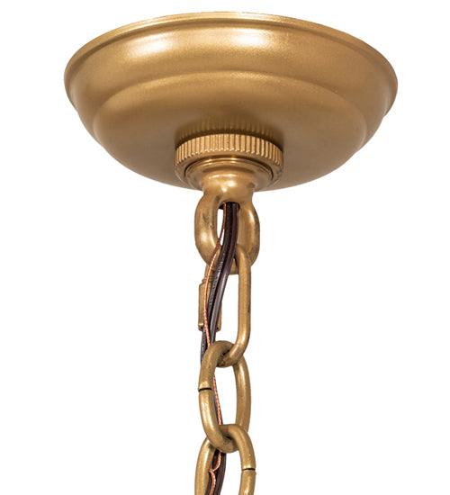 Meyda Lighting Acorn 28" 5-Light Goldtastic Chandelier With Beige & Brown Stained Shade Glass