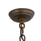 Meyda Lighting Acorn Branch 48" 4-Light Dark Burnished Antique Copper Chandelier With Bark Brown & Beige Art Shade Glass