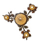 Meyda Lighting Acorn Branch 48" 4-Light Dark Burnished Antique Copper Chandelier With Bark Brown & Beige Art Shade Glass