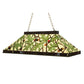 Meyda Lighting Acorn & Oak Leaf 39" 3-Light Mahogany Bronze Island Pendant Light With Green & Beige Shade Glass