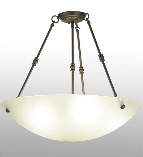 Meyda Lighting Adalee 24" 5-Light Timeless Bronze Semi-flush Mount Ceiling Light With Clear Frosted Shade Glass