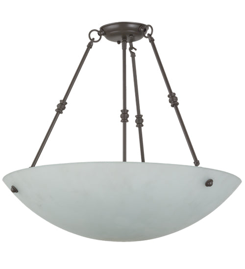 Meyda Lighting Adalee 24" 5-Light Timeless Bronze Semi-flush Mount Ceiling Light With Clear Frosted Shade Glass