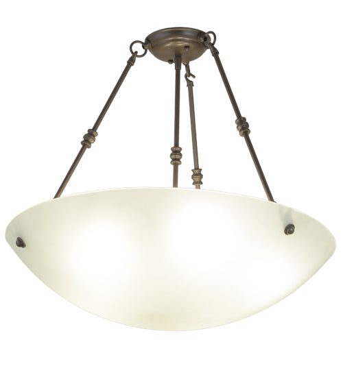 Meyda Lighting Adalee 24" 5-Light Timeless Bronze Semi-flush Mount Ceiling Light With Clear Frosted Shade Glass