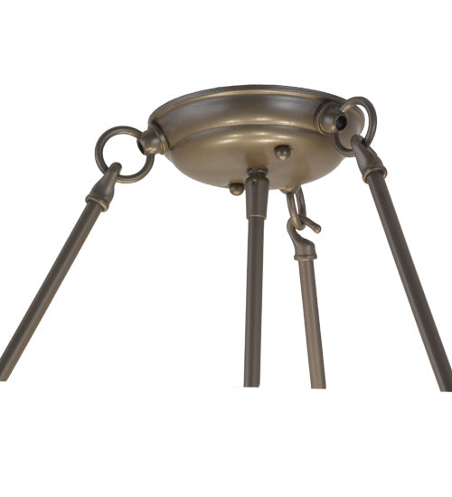 Meyda Lighting Adalee 24" 5-Light Timeless Bronze Semi-flush Mount Ceiling Light With Clear Frosted Shade Glass