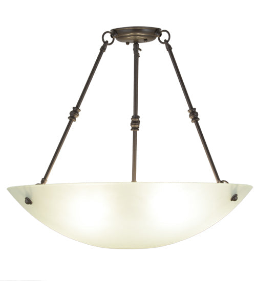 Meyda Lighting Adalee 24" 5-Light Timeless Bronze Semi-flush Mount Ceiling Light With Clear Frosted Shade Glass