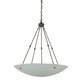 Meyda Lighting Adalee 36" 6-Light Timeless Bronze Inverted Pendant Light With Frosted Clear Shade Glass