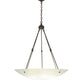 Meyda Lighting Adalee 36" 6-Light Timeless Bronze Inverted Pendant Light With Frosted Clear Shade Glass