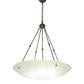 Meyda Lighting Adalee 36" 6-Light Timeless Bronze Inverted Pendant Light With Frosted Clear Shade Glass