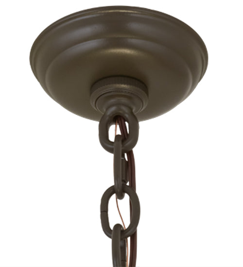 Meyda Lighting Adalee 36" 6-Light Timeless Bronze Inverted Pendant Light With Frosted Clear Shade Glass
