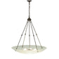 Meyda Lighting Adalee 36" 6-Light Timeless Bronze Inverted Pendant Light With Frosted Clear Shade Glass