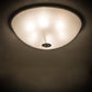 Meyda Lighting Adelaide 36" 6-Light Brushed Stainless Steel Flush Mount Light With White Contrail Mist Idalight Shade Glass