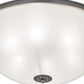 Meyda Lighting Adelaide 36" 6-Light Brushed Stainless Steel Flush Mount Light With White Contrail Mist Idalight Shade Glass
