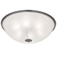 Meyda Lighting Adelaide 36" 6-Light Brushed Stainless Steel Flush Mount Light With White Contrail Mist Idalight Shade Glass
