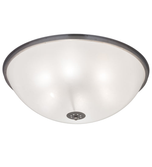 Meyda Lighting Adelaide 36" 6-Light Brushed Stainless Steel Flush Mount Light With White Contrail Mist Idalight Shade Glass