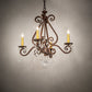 Meyda Lighting Adrianna 22" 4-Light Antique Rust Chandelier With Ivory Faux Candlelight