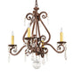 Meyda Lighting Adrianna 22" 4-Light Antique Rust Chandelier With Ivory Faux Candlelight