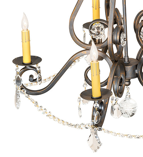Meyda Lighting Adrianna 26" 5-Light French Bronze Chandelier With Ivory Faux Candlelight