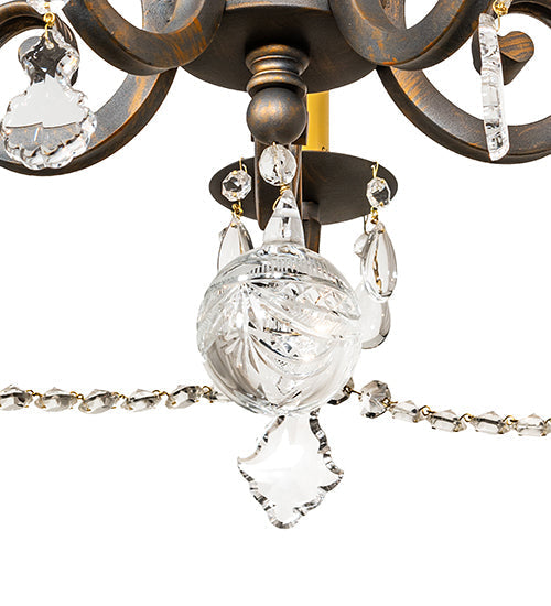 Meyda Lighting Adrianna 26" 5-Light French Bronze Chandelier With Ivory Faux Candlelight