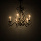 Meyda Lighting Adrianna 26" 5-Light Smoke Chandelier With White Faux Candlelight