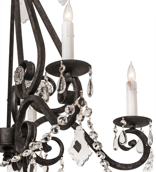 Meyda Lighting Adrianna 26" 5-Light Smoke Chandelier With White Faux Candlelight