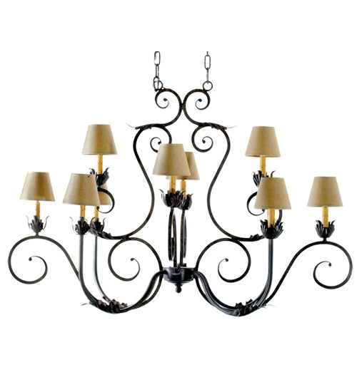 Meyda Lighting Adrianna 48" 10-Light Cajun Spice Chandelier With Amber Faux Candlelight