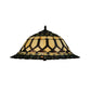 Meyda Lighting Aello 28" 3-Light Chestnut With Gold Table Lamp With Multi-Colored Shade Glass