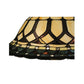 Meyda Lighting Aello 28" 3-Light Chestnut With Gold Table Lamp With Multi-Colored Shade Glass