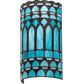 Meyda Lighting Aello 8" 2-Light White Wall Sconce With Verigated Blue And Amber Jewels Shade Glass