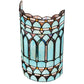 Meyda Lighting Aello 8" 2-Light White Wall Sconce With Verigated Blue And Amber Jewels Shade Glass
