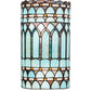 Meyda Lighting Aello 8" 2-Light White Wall Sconce With Verigated Blue And Amber Jewels Shade Glass