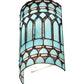 Meyda Lighting Aello 8" 2-Light White Wall Sconce With Verigated Blue And Amber Jewels Shade Glass