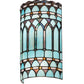 Meyda Lighting Aello 8" 2-Light White Wall Sconce With Verigated Blue And Amber Jewels Shade Glass