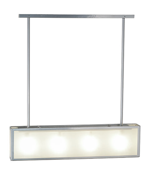 Meyda Lighting Affinity 40" 4-Light Extreme Chrome Island Pendant Light With Frosted Clear Shade Glass
