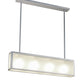Meyda Lighting Affinity 40" 4-Light Extreme Chrome Island Pendant Light With Frosted Clear Shade Glass