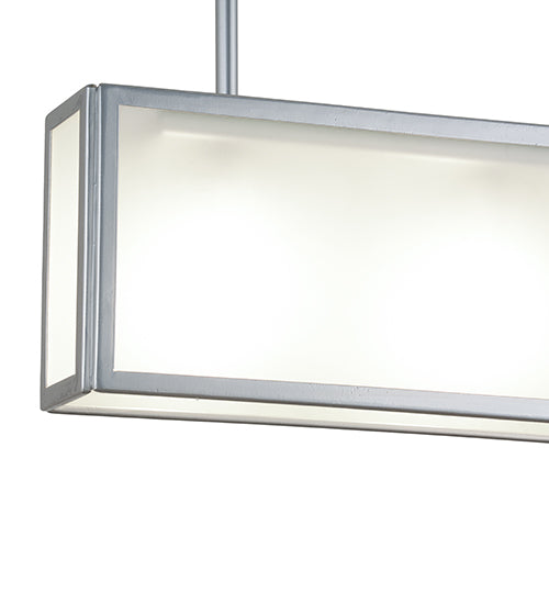 Meyda Lighting Affinity 40" 4-Light Extreme Chrome Island Pendant Light With Frosted Clear Shade Glass
