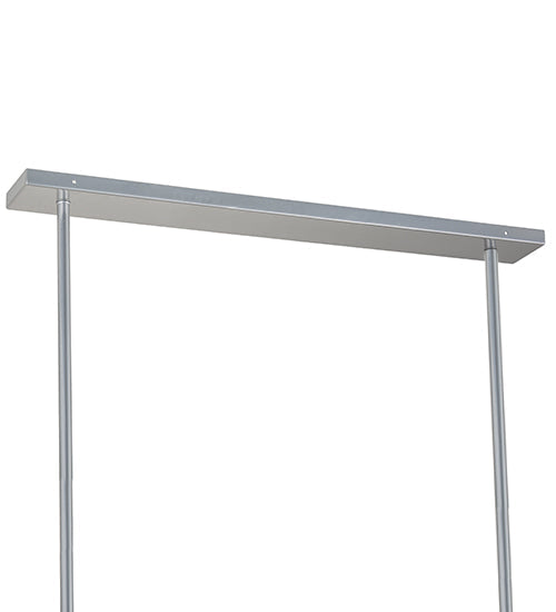 Meyda Lighting Affinity 40" 4-Light Extreme Chrome Island Pendant Light With Frosted Clear Shade Glass