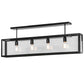 Meyda Lighting Affinity 47" 4-Light Solar Black Semi-flush Mount Ceiling Light With Clear Shade Glass