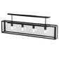 Meyda Lighting Affinity 47" 4-Light Solar Black Semi-flush Mount Ceiling Light With Clear Shade Glass