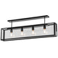 Meyda Lighting Affinity 47" 4-Light Solar Black Semi-flush Mount Ceiling Light With Clear Shade Glass