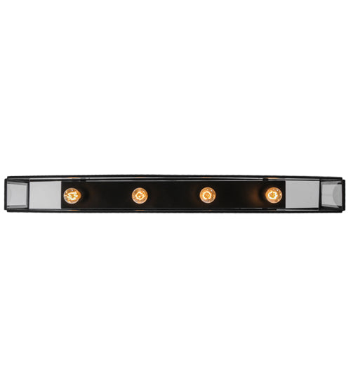 Meyda Lighting Affinity 47" 4-Light Solar Black Semi-flush Mount Ceiling Light With Clear Shade Glass
