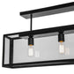 Meyda Lighting Affinity 47" 4-Light Solar Black Semi-flush Mount Ceiling Light With Clear Shade Glass