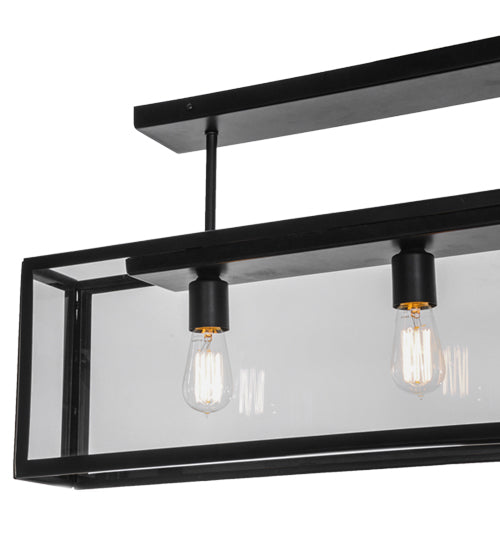 Meyda Lighting Affinity 47" 4-Light Solar Black Semi-flush Mount Ceiling Light With Clear Shade Glass