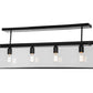 Meyda Lighting Affinity 47" 4-Light Solar Black Semi-flush Mount Ceiling Light With Clear Shade Glass