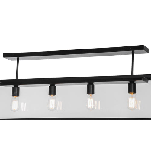 Meyda Lighting Affinity 47" 4-Light Solar Black Semi-flush Mount Ceiling Light With Clear Shade Glass