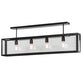 Meyda Lighting Affinity 47" 4-Light Solar Black Semi-flush Mount Ceiling Light With Clear Shade Glass